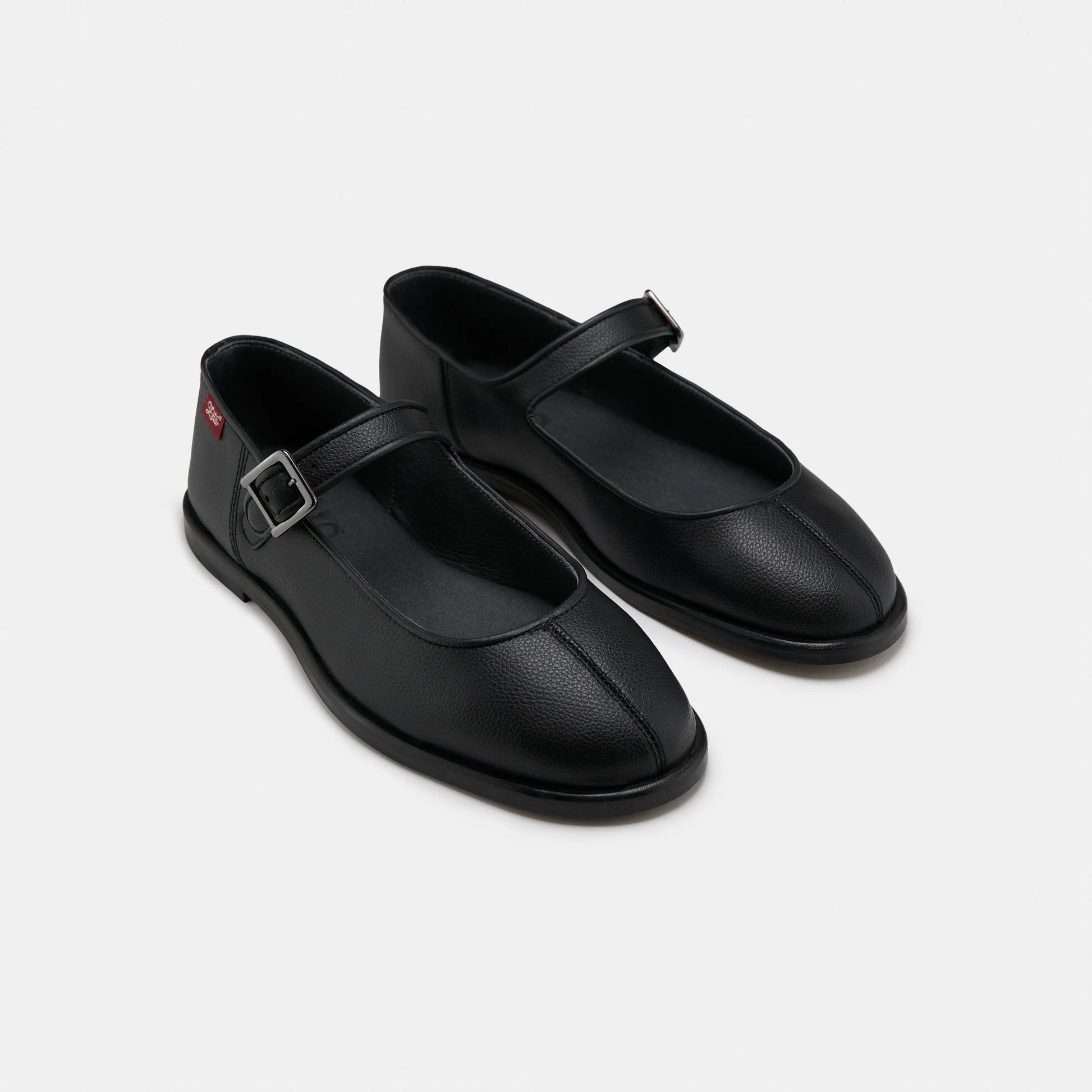 ballerines à brides noir en cuir d'olive vegan