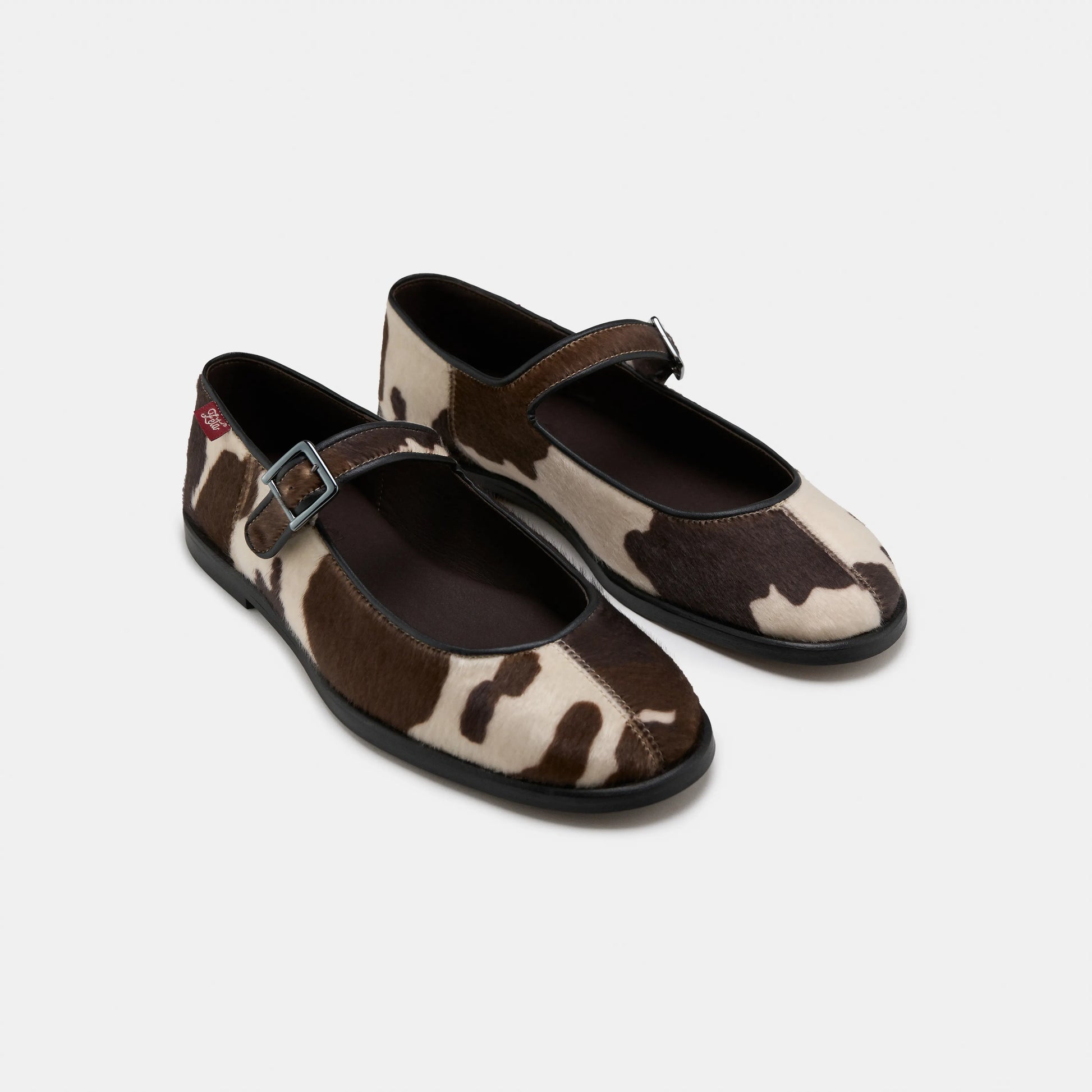 ballerines babies vegan en imprimé vache 