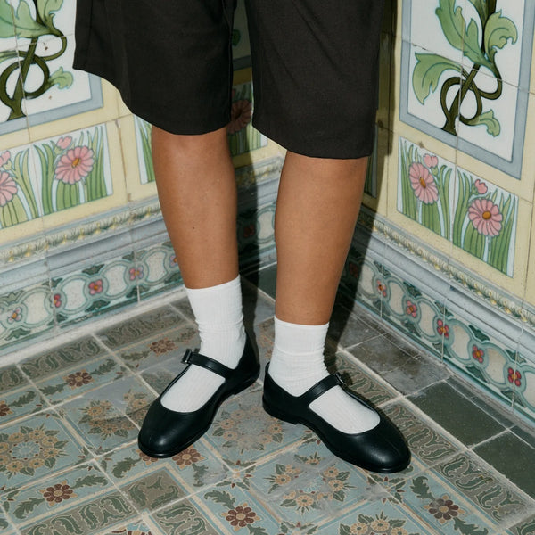 Gaia black ballerina flats