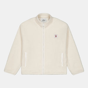 Veste-Polaire-Sherpa-sans-manche-beige-avec-fermeture-éclair-et-poches-extérieures-ultra-moltonnée-et-chaude