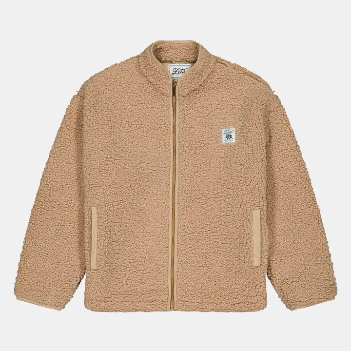 Veste-Polaire-Sherpa-sans-manche-camel-avec-fermeture-éclair-et-poches-extérieures-ultra-moltonnée-et-chaude