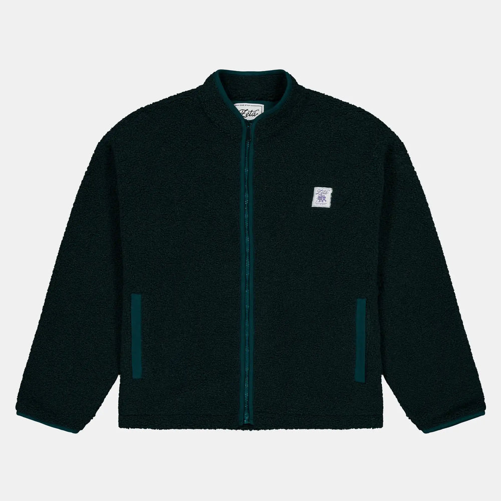 Veste-Polaire-Sherpa-sans-manche-verte-avec-fermeture-éclair-et-poches-extérieures-ultra-moltonnée-et-chaude