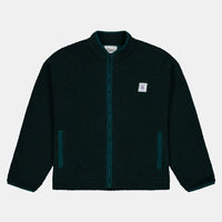 Veste-Polaire-Sherpa-sans-manche-verte-avec-fermeture-éclair-et-poches-extérieures-ultra-moltonnée-et-chaude