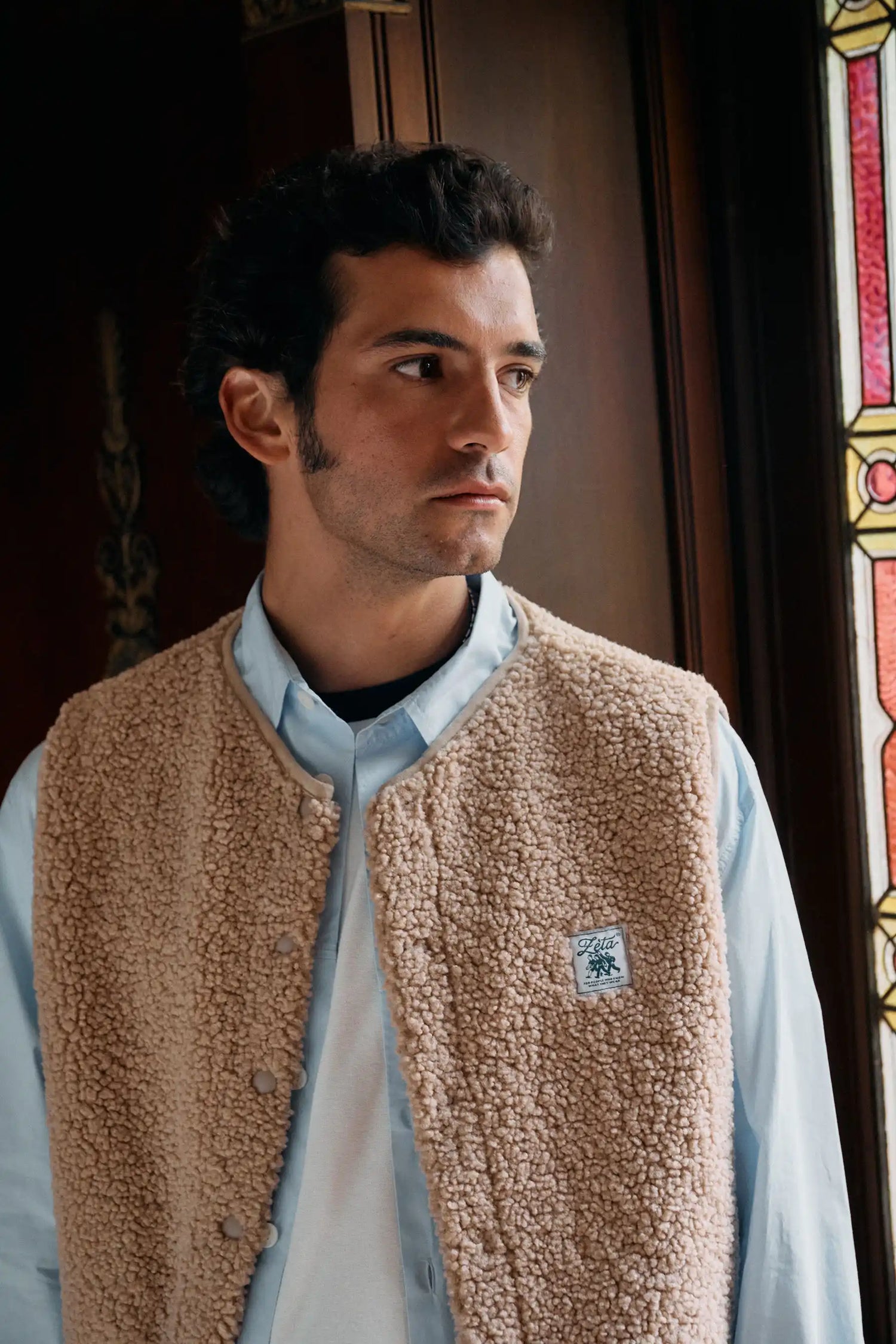 Veste polaire sans manches homme camel