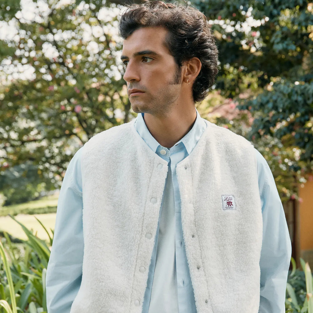 Veste Sherpa sans manches Beige