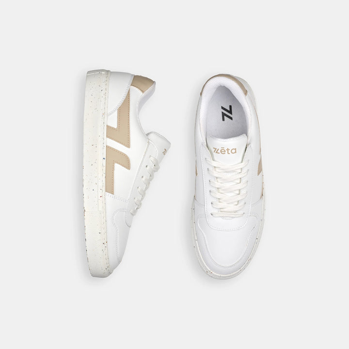 présentation vue de haut de la basket Alpha Beige de Zèta