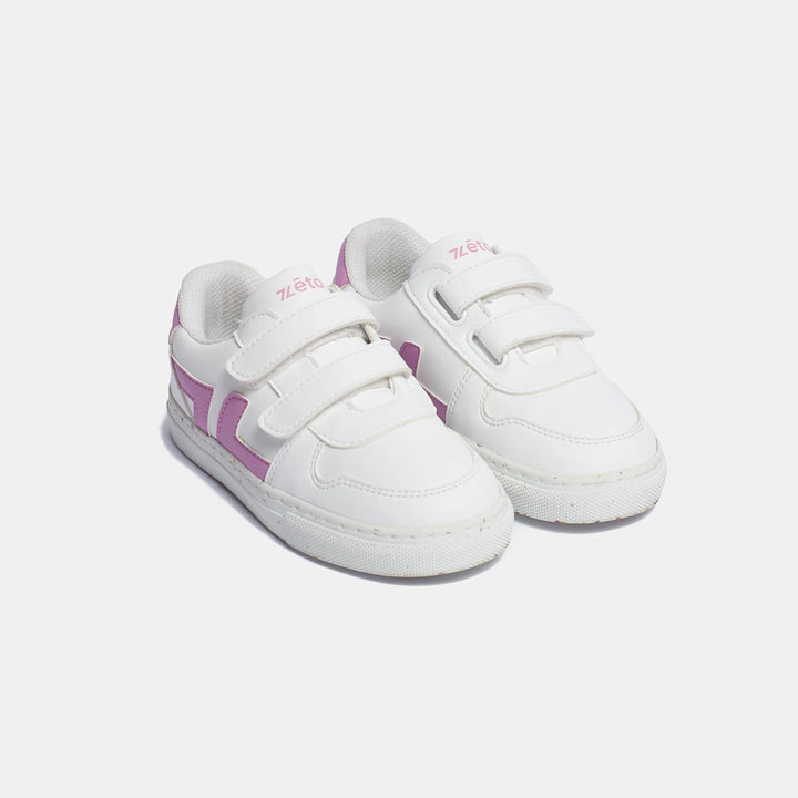lilac velcro trainers for children