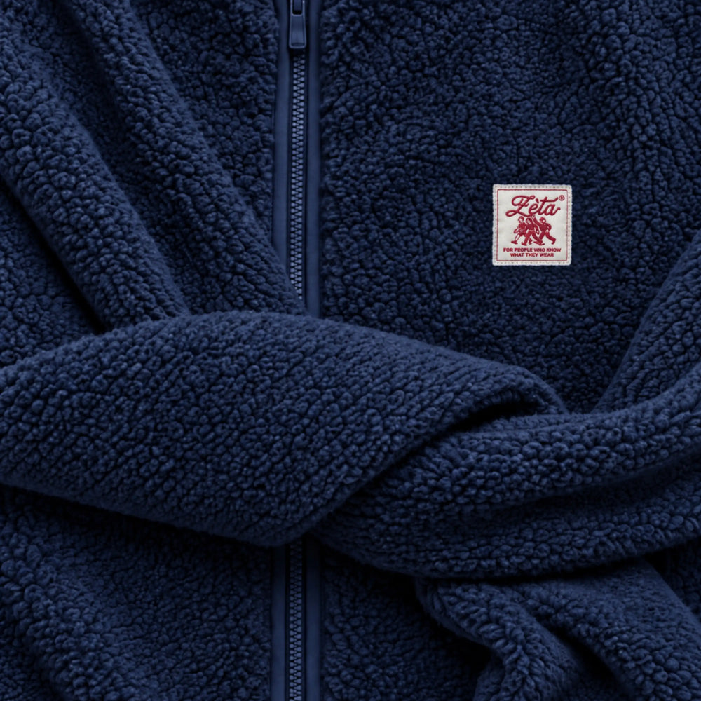 Navy blue sherpa jacket