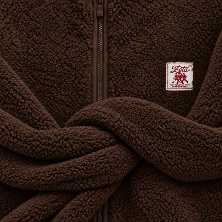 Veste sherpa marron