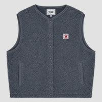 Grey sleeveless sherpa jacket