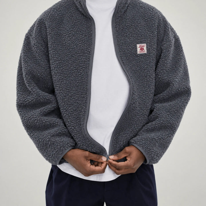 Veste sherpa gris