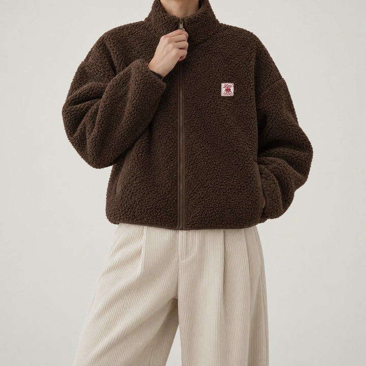 Veste sherpa marron
